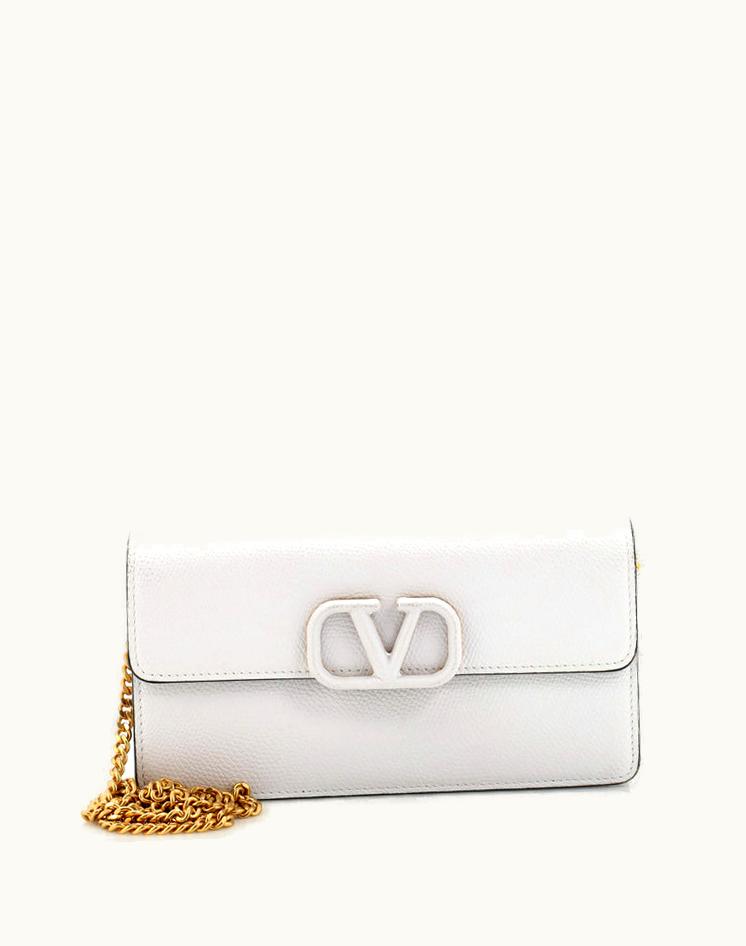 Valentino Valentino Vsling Wallet On Chain Leather Small