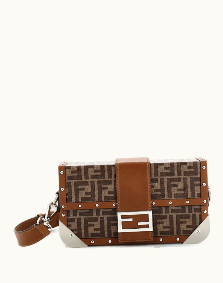 Fendi Fendi Baguette Trunk Bag Zucca Coated Canvas