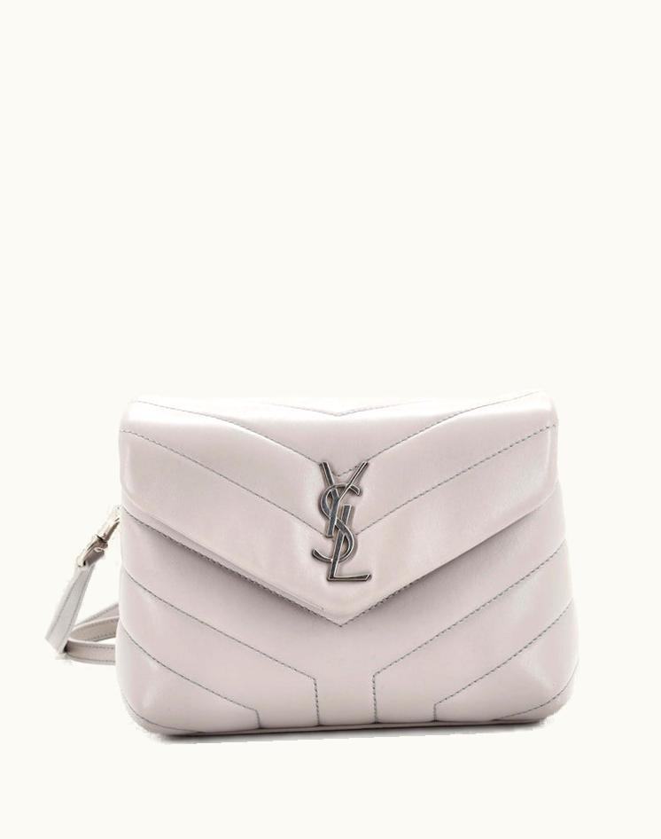 Saint Laurent Saint Laurent Loulou Shoulder Bag Matelasse Chevron Leather Toy in Gray