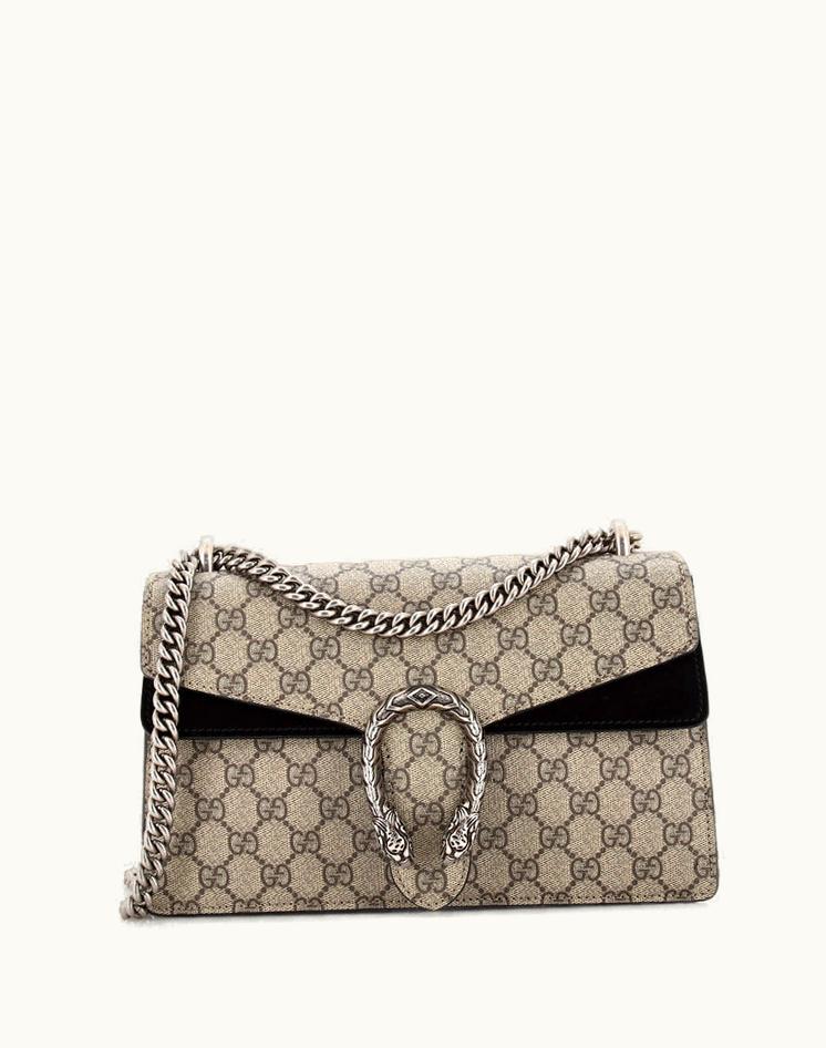 Gucci Gucci Dionysus Bag GG Coated Canvas Small Brown Aged Silver