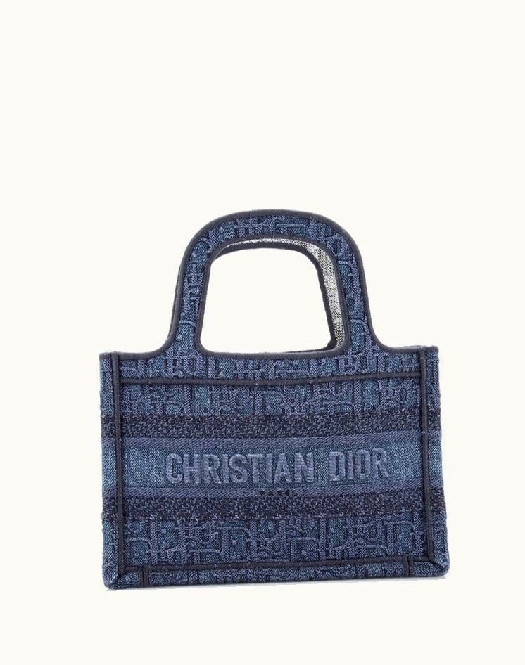 Dior Dior Book Tote Oblique Denim Mini
