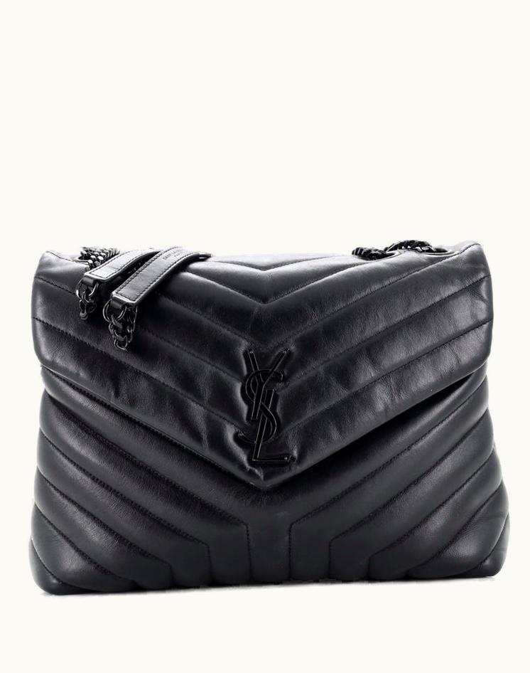Saint Laurent Saint Laurent Loulou Shoulder Bag Matelasse Chevron Leather Medium in Black