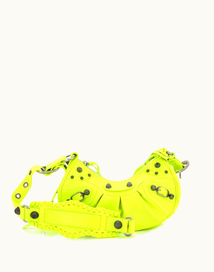 Balenciaga Balenciaga Le Cagole Giant Studs Shoulder Bag Leather XS in Yellow