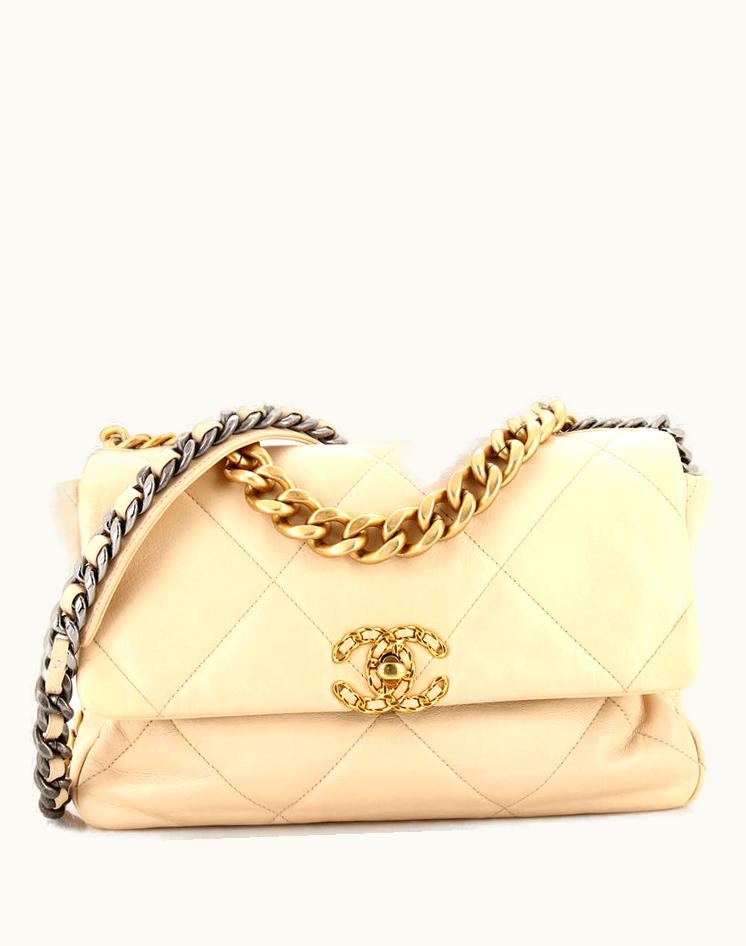 Chanel Chanel 19 Flap Bag Quilted Leather Large Neutral-Toned Luxe