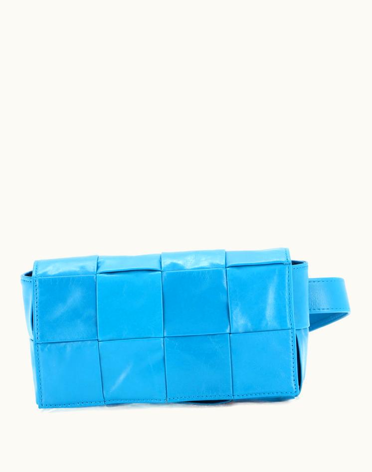 Bottega Veneta Bottega Veneta Cassette Belt Bag Maxi Intrecciato Leather Blue
