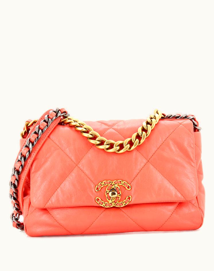 Chanel Chanel 19 Flap Bag Quilted Leather Medium Pink