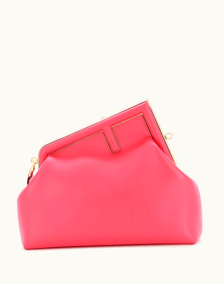 Fendi Fendi First Bag Leather Medium Pink/Brown Gold