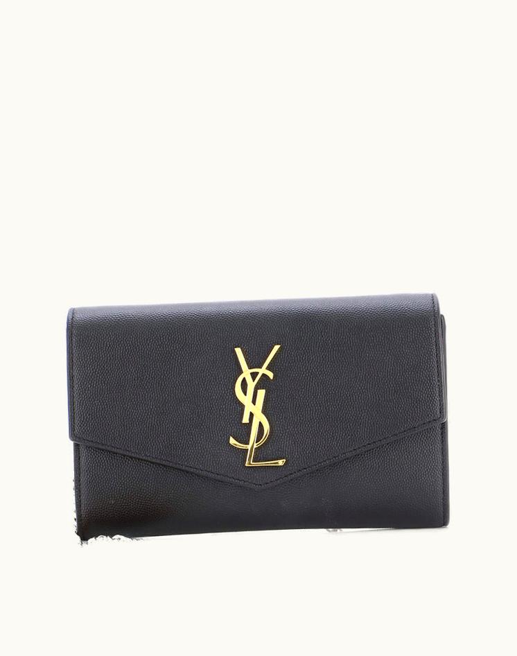 Saint Laurent Saint Laurent Uptown Chain Wallet Leather Black Gold