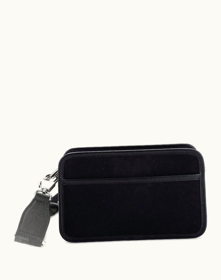 Gucci Gucci Camera Bag Jumbo GG Canvas Mini Black Aged Silver