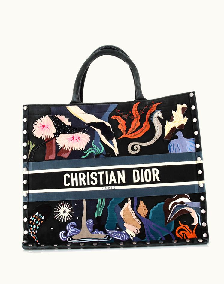 Dior Dior Book Tote Multicolor Studded Suede Large