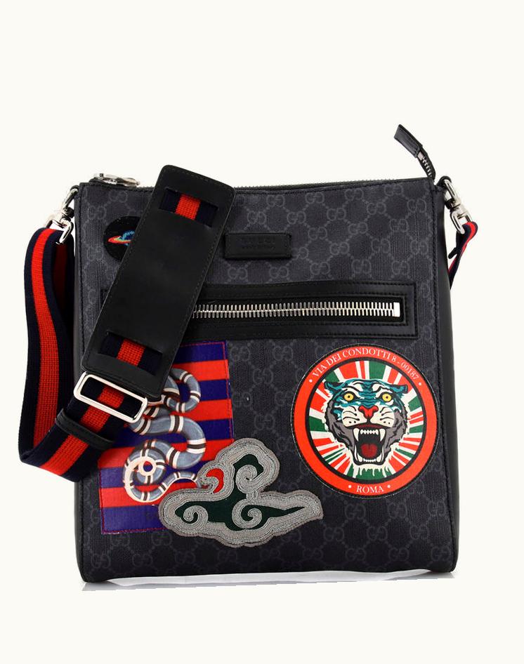 Gucci Gucci Night Courrier Zip Messenger GG Coated Canvas With Applique Medium