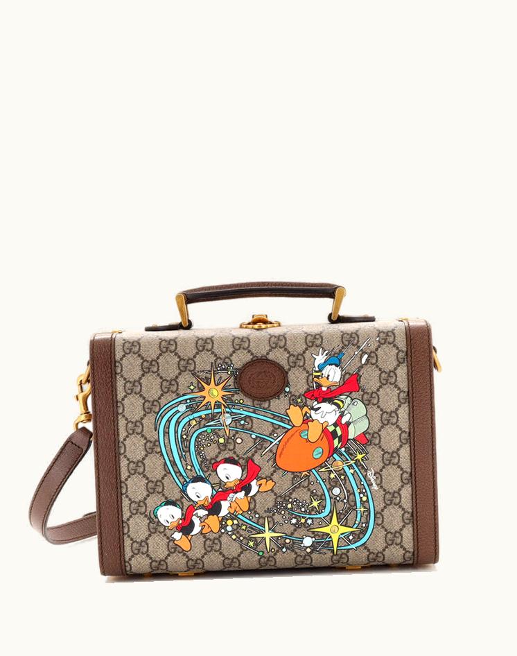 Gucci Gucci Disney Donald Duck Top Handle Beauty Case Printed GG Coated Canvas