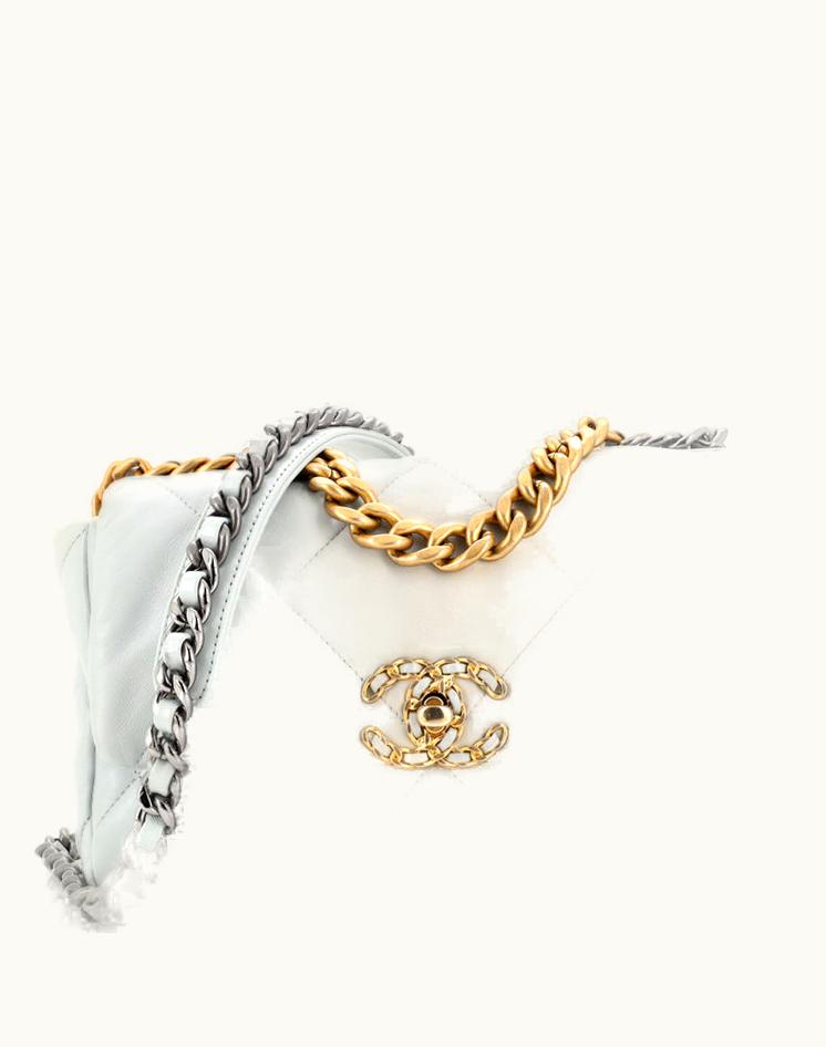 Chanel Chanel 19 Flap Bag Quilted Leather Medium Grey