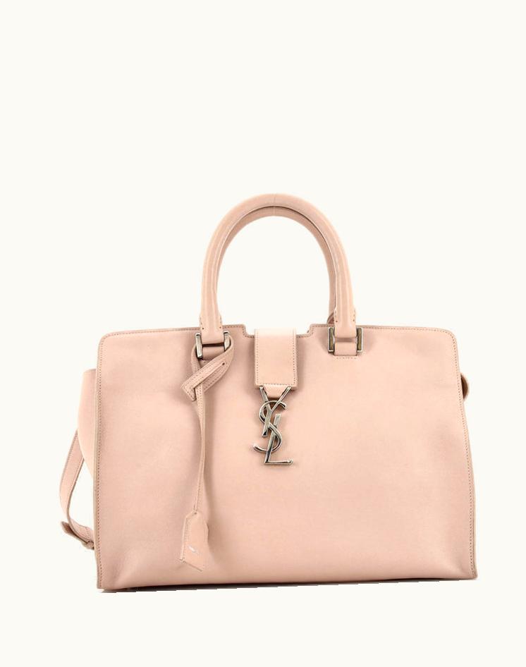 Saint Laurent Saint Laurent Monogram Cabas Leather Medium Luxury Tote Beige