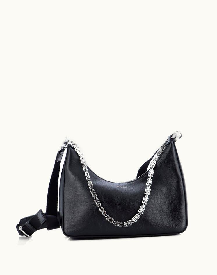 Givenchy Givenchy 243433/1 Moon Cut Out Small Leather Bag Black Silver