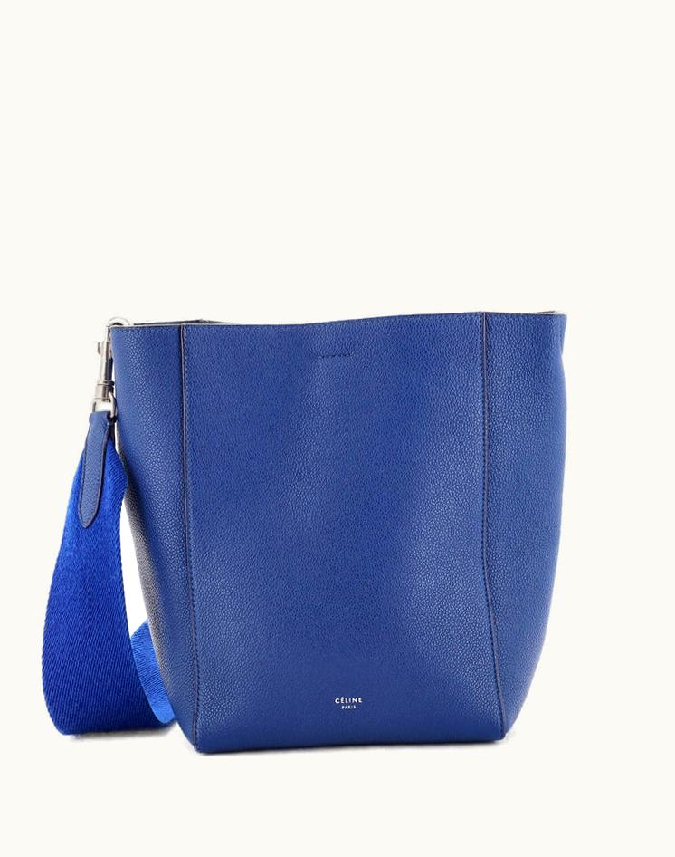 Celine Celine Sangle Seau Bag Calfskin Small Professional Blue