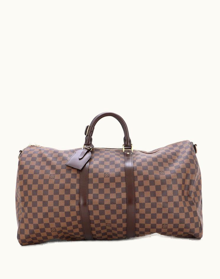 Louis Vuitton Louis Vuitton Keepall Bandouliere Bag Damier 55 Brown Canvas Gold Hardware