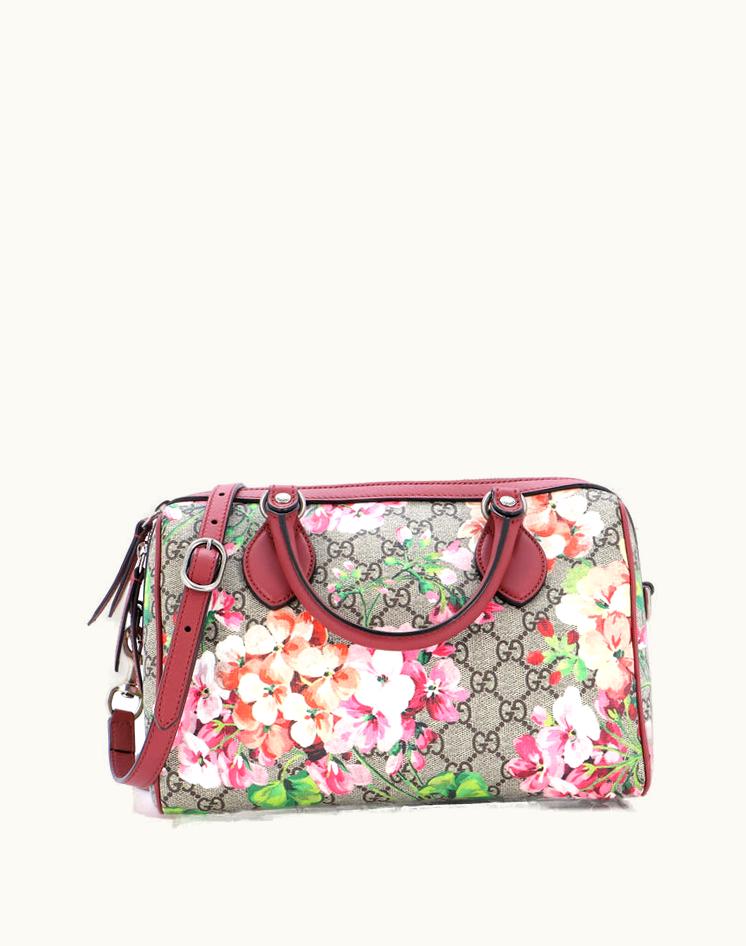 Gucci Gucci Convertible Boston Bag Blooms Print GG Coated Canvas Small
