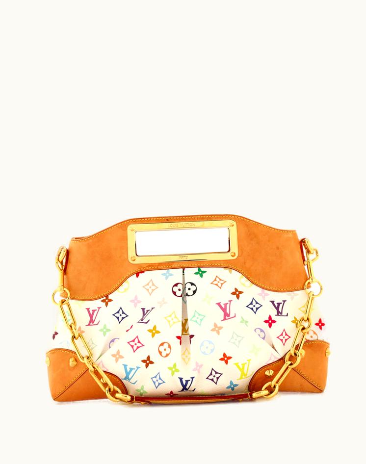 Louis Vuitton Louis Vuitton Judy Handbag Monogram Multicolor MM Coated Canvas Shoulder Bag White Red Gold