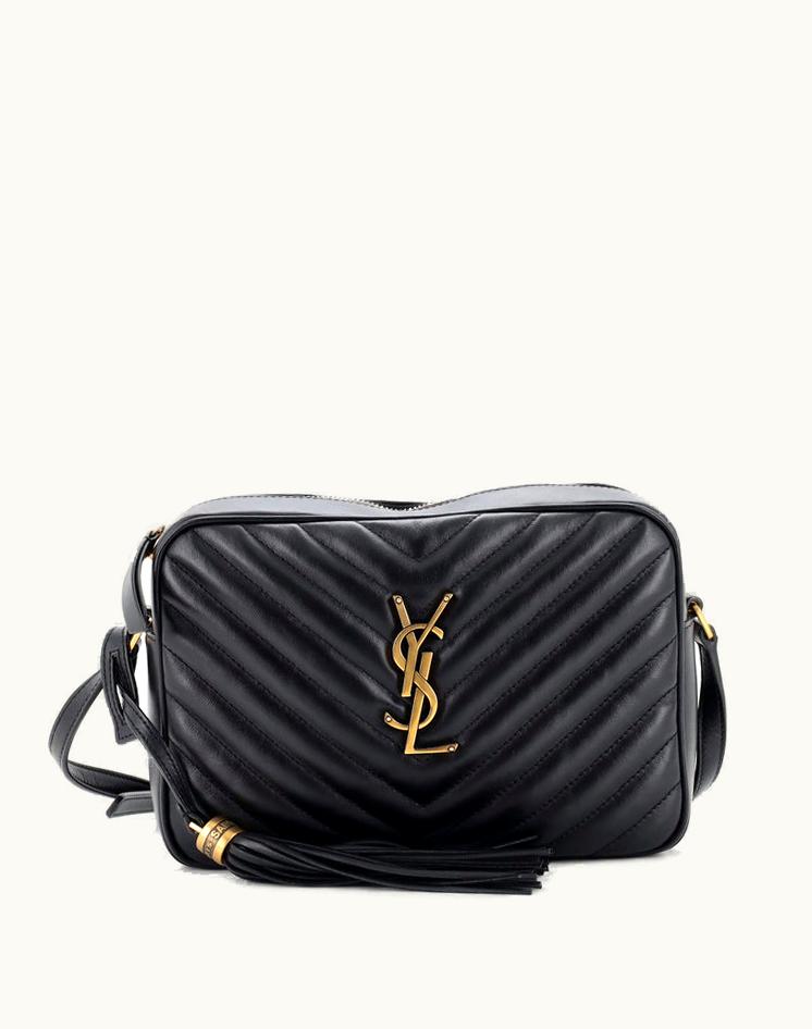 Saint Laurent Saint Laurent Lou Camera Bag Matelasse Chevron Leather Small Black Aged Gold