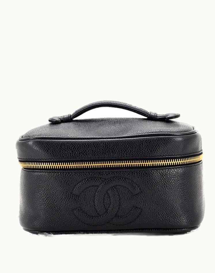 Chanel Chanel Vintage Timeless Cosmetic Case Caviar Medium