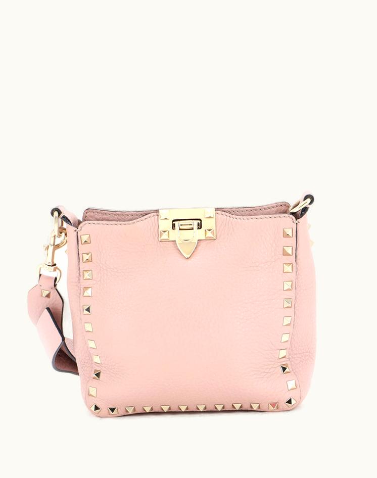 Valentino Valentino Rockstud Flip Lock Messenger Bag Leather Mini