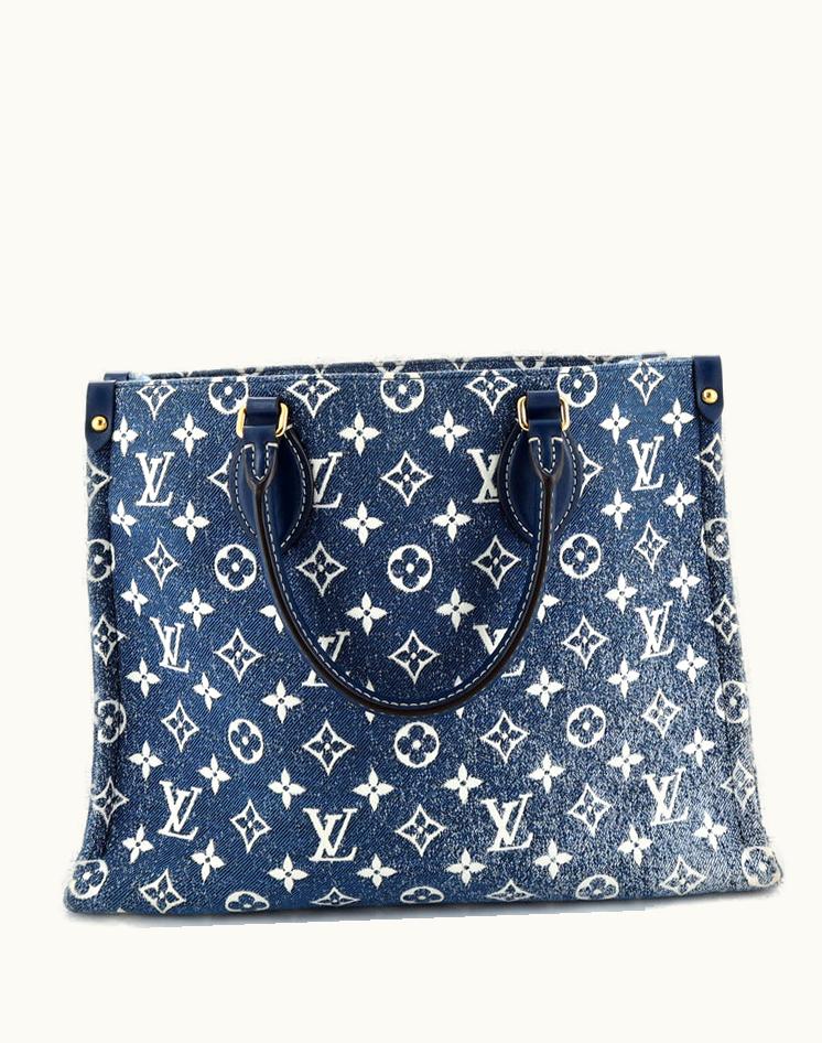 Louis Vuitton Louis Vuitton OnTheGo Tote Monogram Jacquard Denim MM Blue