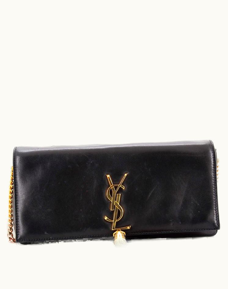 Saint Laurent Saint Laurent Kate 99 Tassel Flap Bag Leather Medium in Black