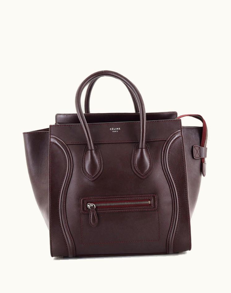 Celine Celine Luggage Bag Smooth Leather Mini Luxury Tote Red