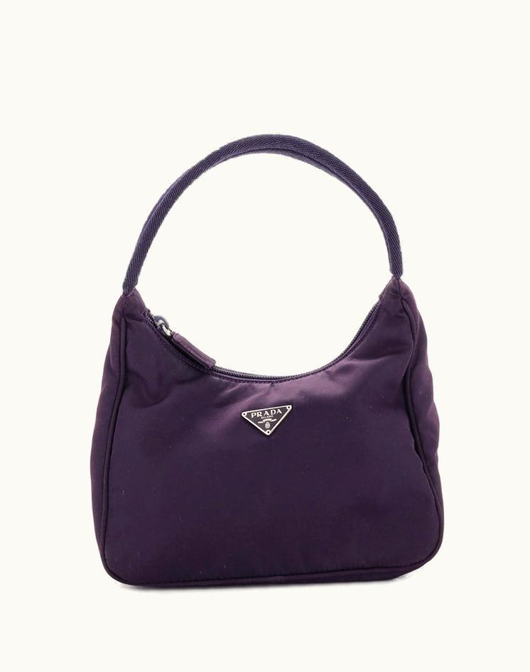 Prada Prada Hobo Tessuto Mini Nylon Purple Mini Bag