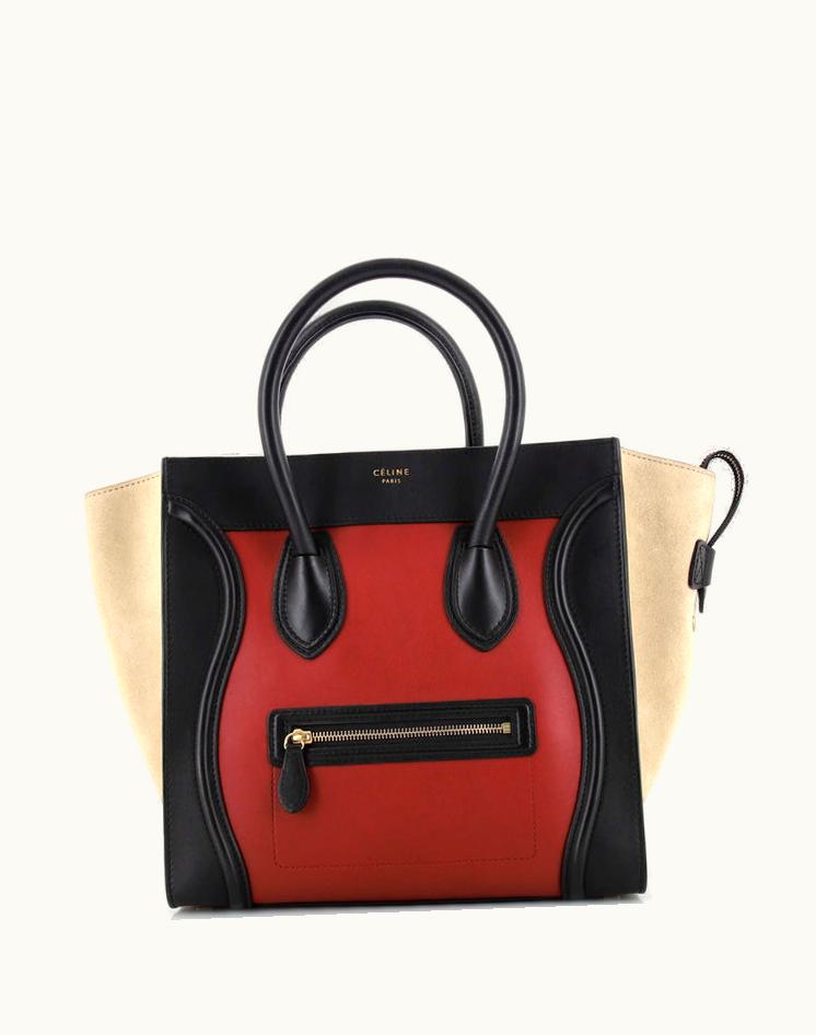 Celine Celine Tricolor Luggage Bag Leather Mini Aged Gold