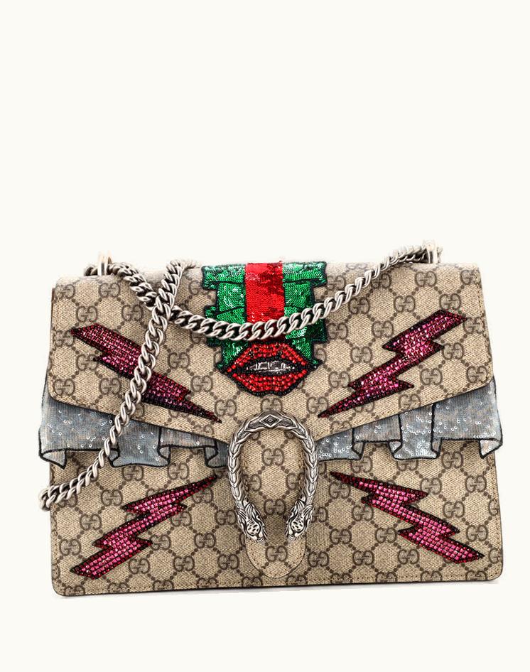 Gucci Gucci Dionysus Bag Embellished GG Coated Canvas Medium in Brown
