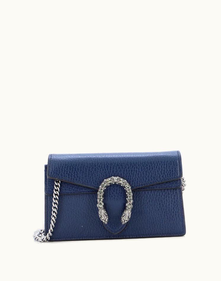 Gucci Gucci Dionysus Bag Leather Super Mini Blue
