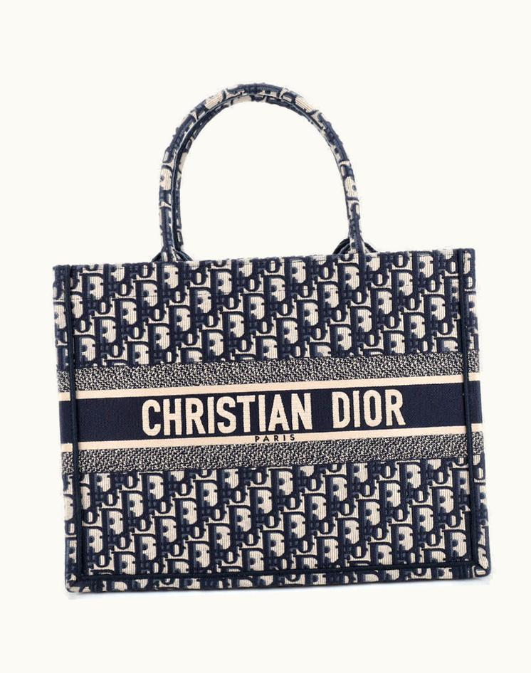 Dior Christian Dior Book Tote Oblique Canvas Medium Blue