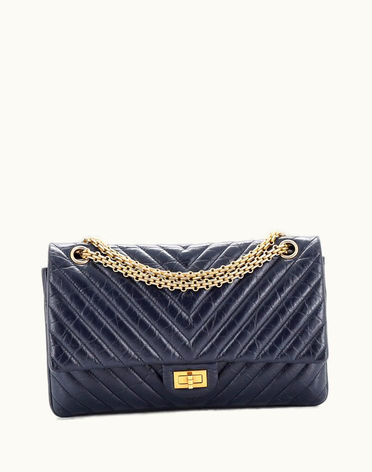 Chanel Chanel Reissue 2.55 Flap Bag Chevron Aged Calfskin 226 Blue