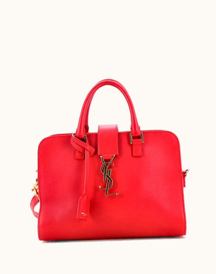 Saint Laurent Saint Laurent Monogram Cabas Leather Baby Designer Bag Red
