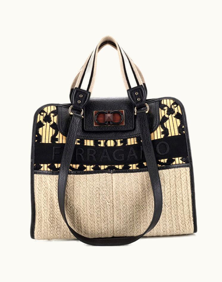 Salvatore Ferragamo Salvatore Ferragamo Project Safari Iconic Tote Raffia