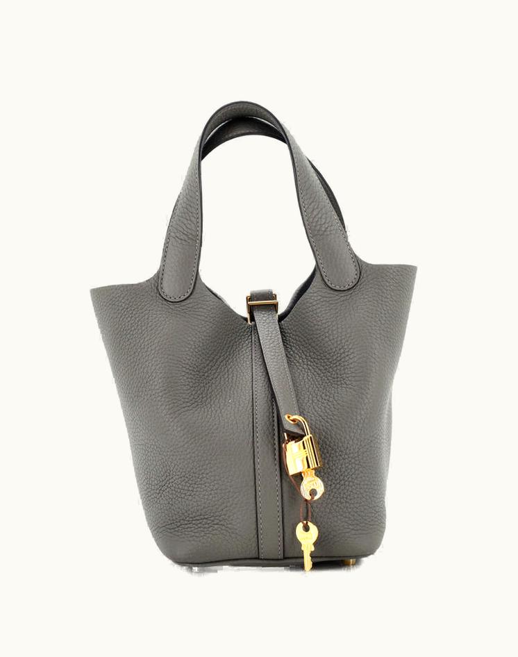 Hermès Hermès Clemence Picotin Lock Bag PM Gray