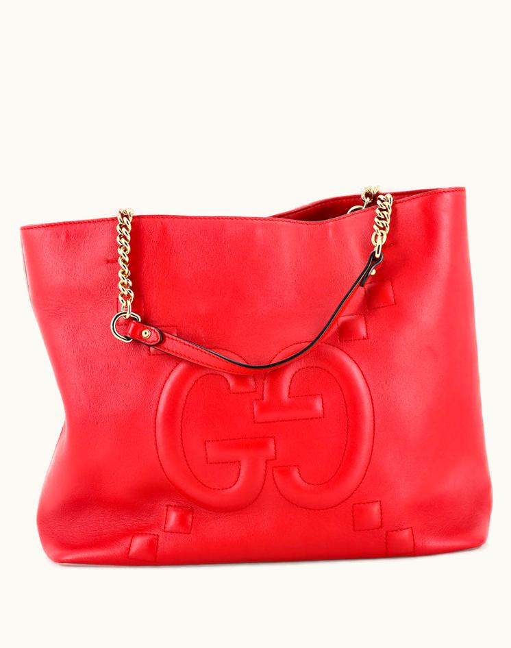 Gucci Gucci Apollo Tote GG Embossed Calfskin Large