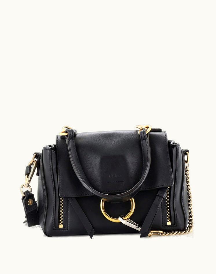 Chloe Chloe Faye Day Bag Leather Mini Luxe Edition Black