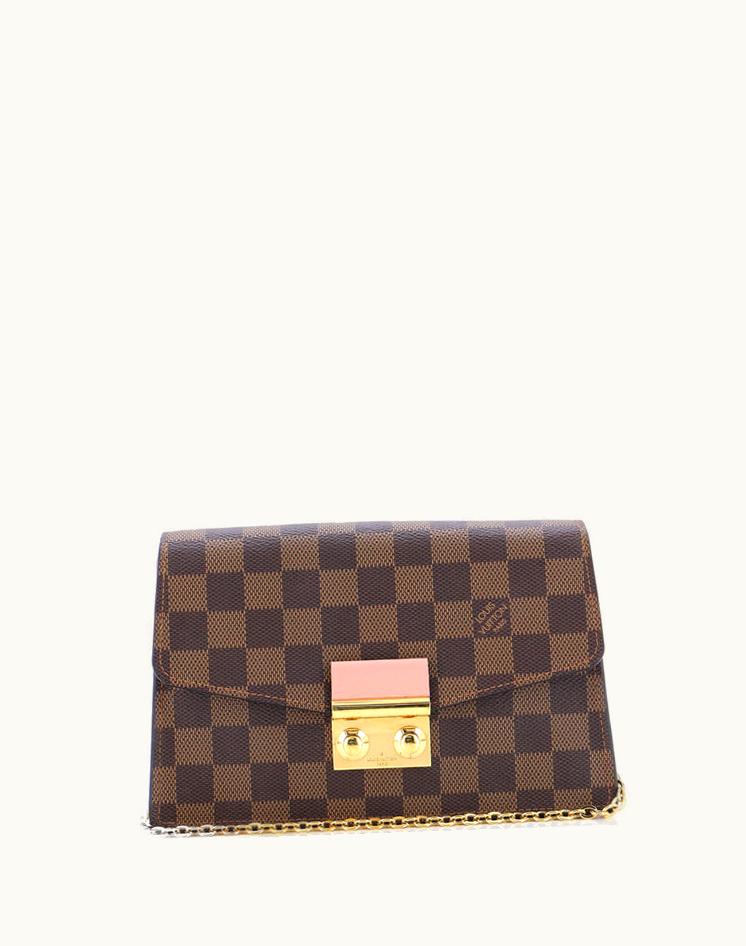Louis Vuitton Louis Vuitton Croisette Chain Wallet NM Damier Coated Canvas Brown Gold