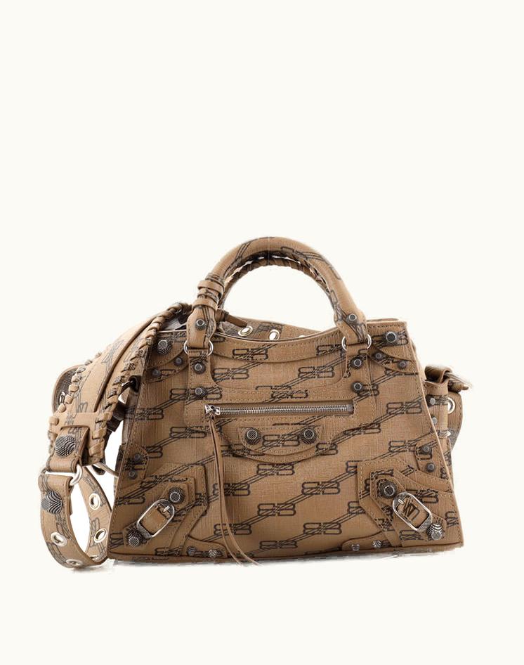 Balenciaga Balenciaga Neo Cagole City Bag BB Monogram Coated Canvas XS Brown