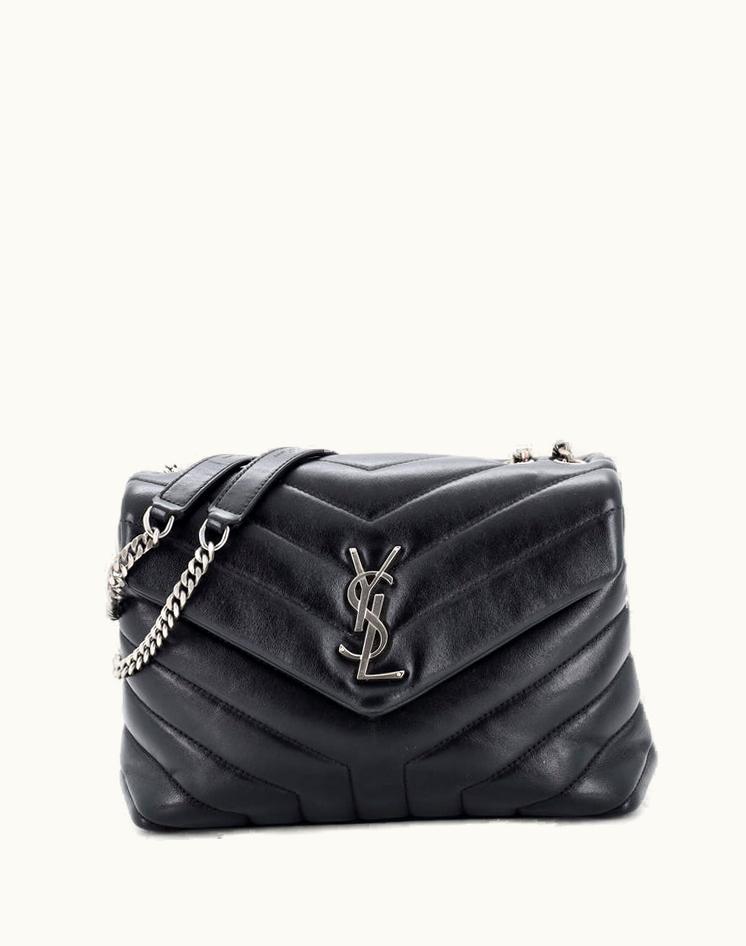 Saint Laurent Saint Laurent Loulou Shoulder Bag Matelasse Chevron Leather Small in Black