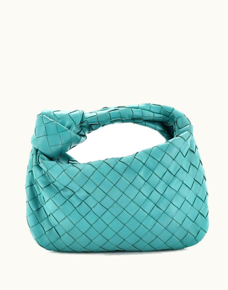 Bottega Veneta Bottega Veneta BV Jodie Hobo Intrecciato Nappa Mini Leather Crossbody Blue