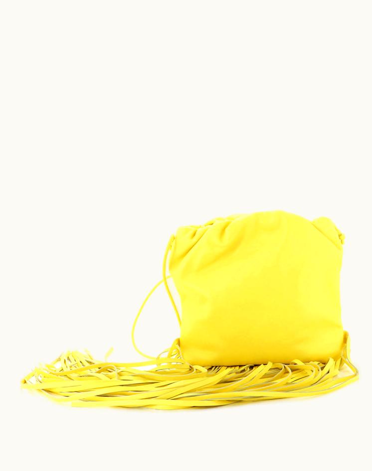 Bottega Veneta Bottega Veneta The Fringe Pouch Leather Shoulder Bag Yellow