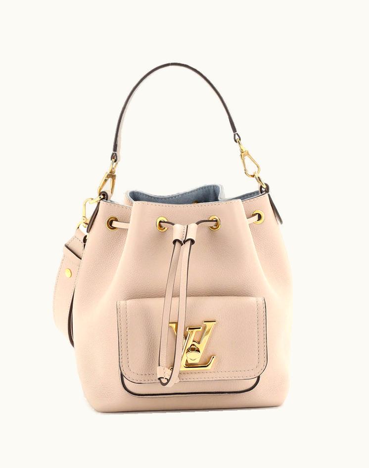 Louis Vuitton Louis Vuitton Lockme Pocket Bucket Bag Leather Neutral Blue