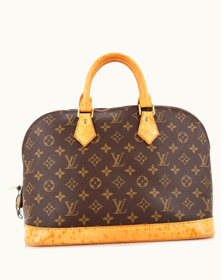 Louis Vuitton Louis Vuitton Alma Handbag Monogram Canvas PM Coated Canvas Brown Gold