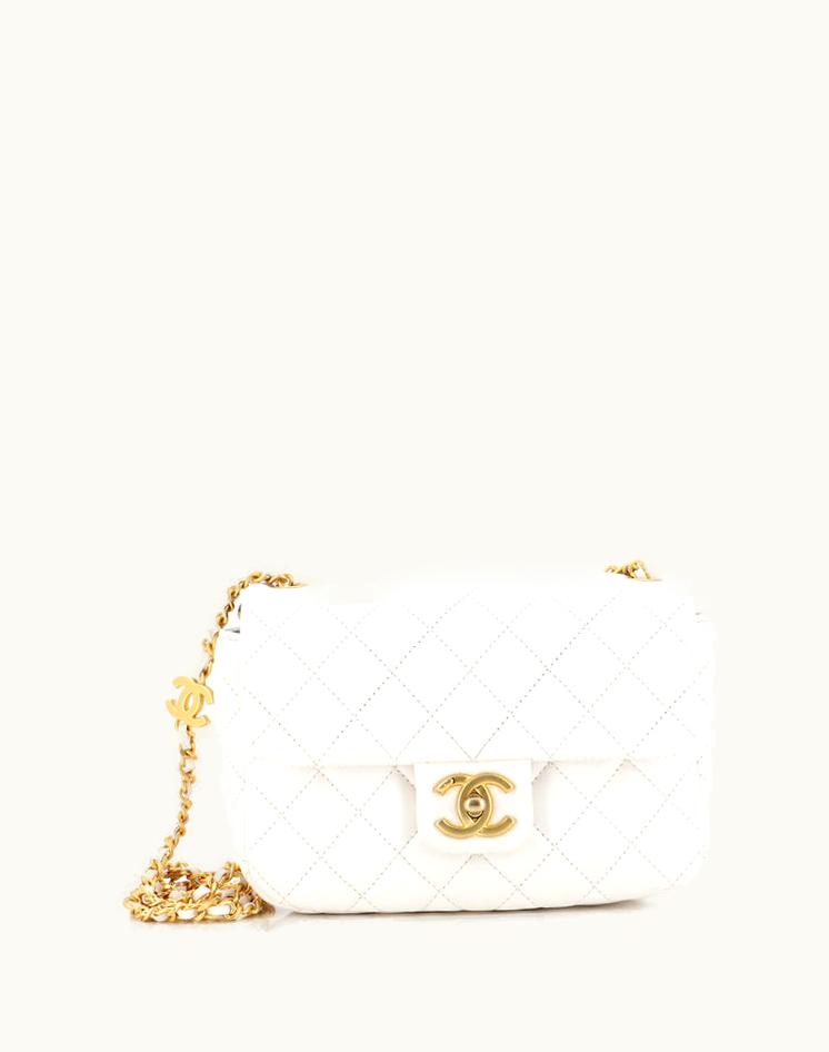 Chanel Chanel Coco De Toi Heart Chain Square Flap Bag Quilted Lambskin Small