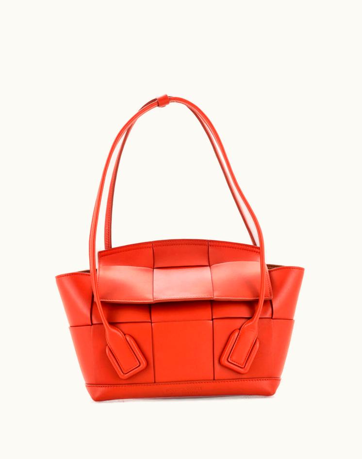 Bottega Veneta Bottega Veneta Arco Bag Maxi Intrecciato Leather Small in Orange