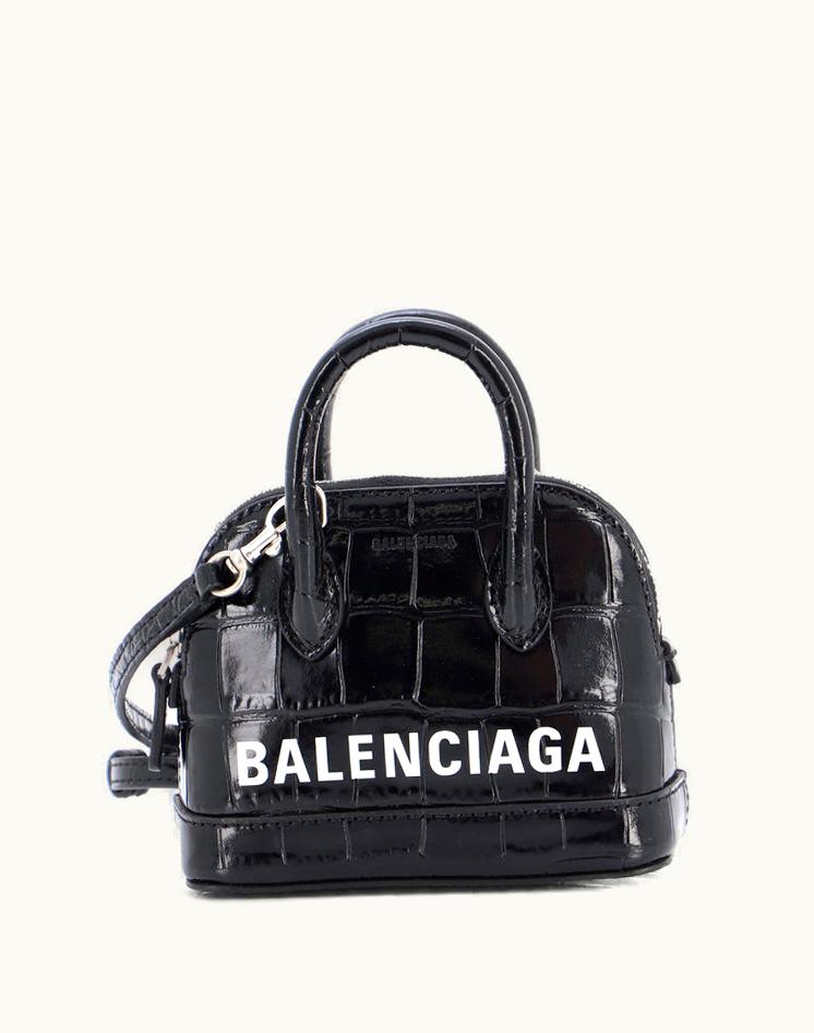 Balenciaga Balenciaga Logo Ville Bag Crocodile Embossed Leather Mini